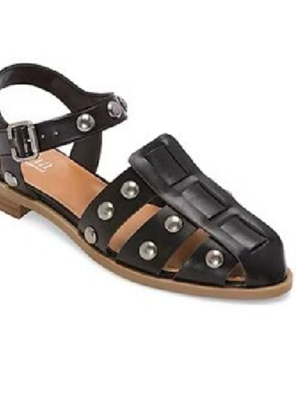 a.n.a Womens Norma Studded Sandals Buckle Closure Size 8 Black New in Box